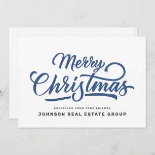 Modern Simple Typography Add Logo Holiday Card