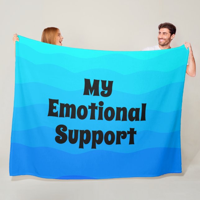 modern simple typography elegant aqua blue funny fleece blanket (In Situ)