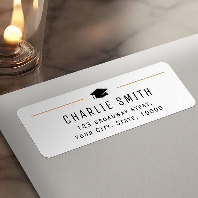 Modern Simple Typography Graduate Return Address (Modern Simple Typography Graduate Return Address Label)
