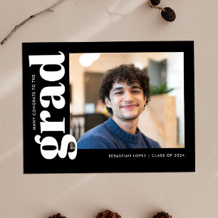 Modern Simple Typography Graduation Announcement Postcard