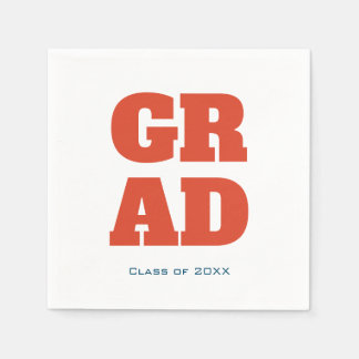 Modern Simple Typography Graduation Red Napkin
