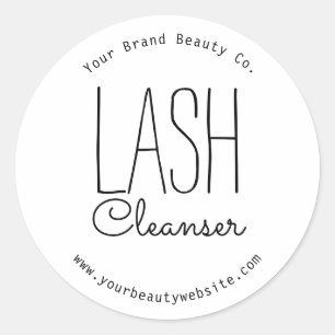 Modern Simple Typography Lash Cleanser Classic Round Sticker