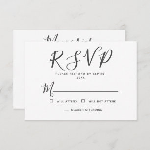 Modern Simple Typography Memories Memorial Reply  RSVP Card