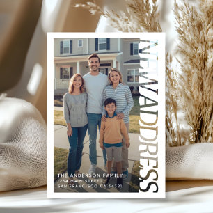 Modern Simple Typography New Address Photo Announcement