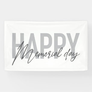 Modern, simple typography of Happy Memorial Day Banner
