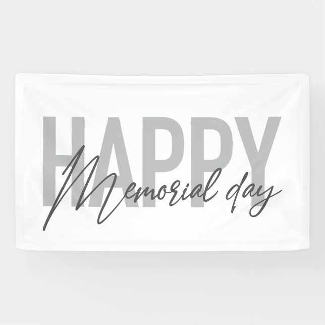 Modern, simple typography of Happy Memorial Day Banner (Horizontal)