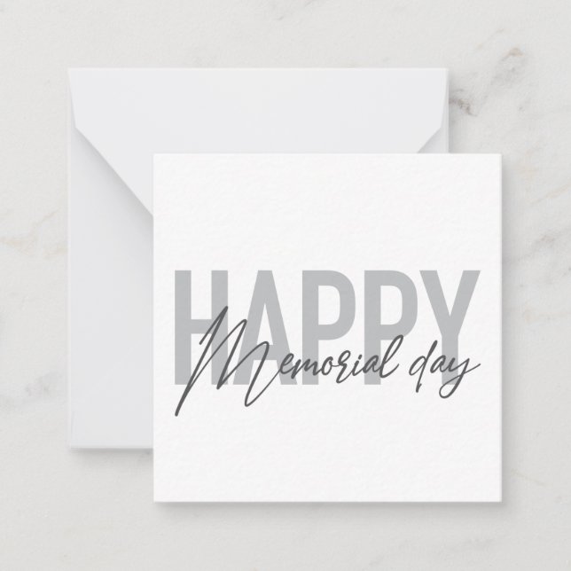 Modern, simple typography of Happy Memorial Day Card (Front)