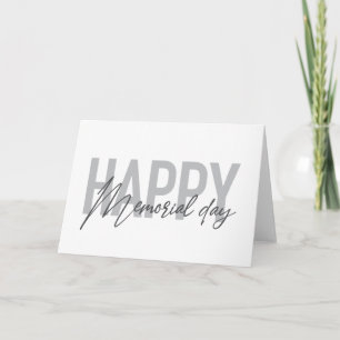 Modern, simple typography of Happy Memorial Day Card