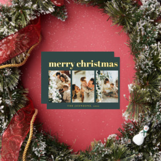 Modern Simple Typography Photo Green Christmas