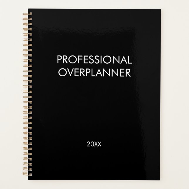 Modern Simple Typography Professional Black Planner (Front)