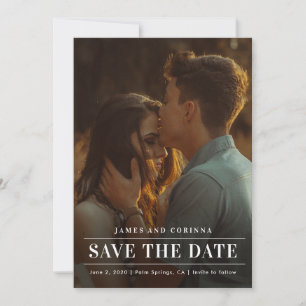 Modern Simple Typography Wedding Photo Save The Date