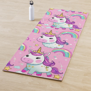modern simple unicorn pattern rainbow for her yoga mat