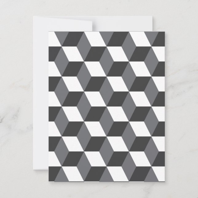 Modern, simple, urban architectural cubes pattern card (Front)