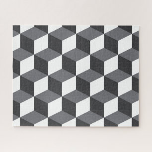Modern, simple, urban architectural cubes pattern jigsaw puzzle