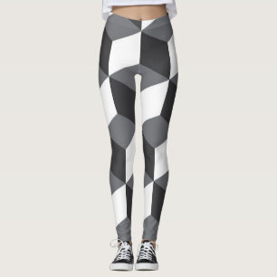 Modern, simple, urban architectural cubes pattern leggings