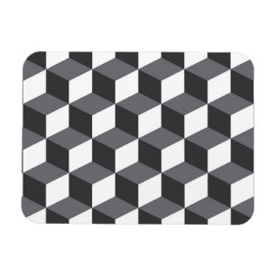 Modern, simple, urban architectural cubes pattern magnet