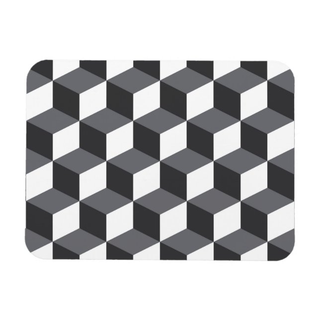 Modern, simple, urban architectural cubes pattern magnet (Horizontal)