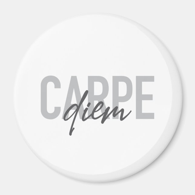 Modern, simple, urban, cool design Carpe Diem Magnet (Front)