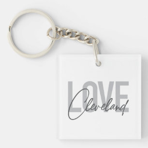 Modern, simple, urban, cool design Love Cleveland Key Ring