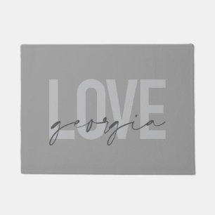 Modern, simple, urban, cool design Love Georgia Doormat