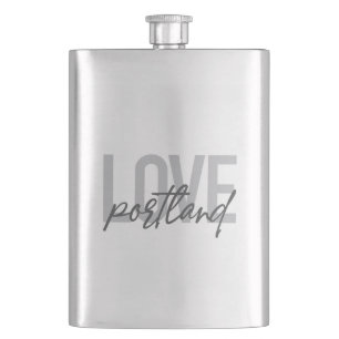 Modern, simple, urban, cool design Love Portland Hip Flask