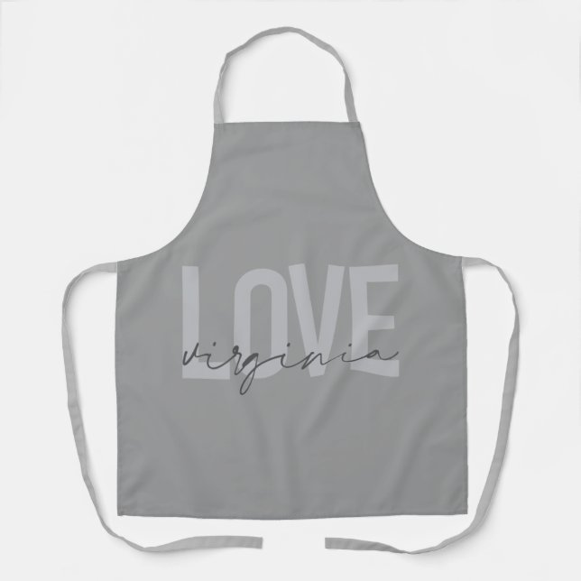 Modern, simple, urban, cool design Love Virginia Apron (Front)