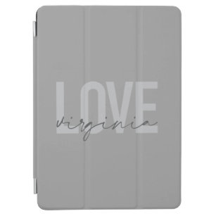 Modern, simple, urban, cool design Love Virginia iPad Air Cover