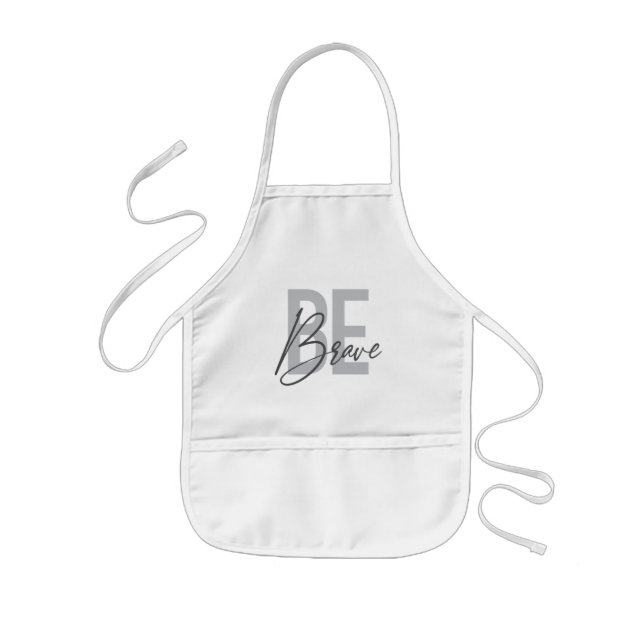 Modern, simple, urban, cool design of Be Brave Kids Apron (Front)