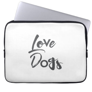 Modern, simple, urban, cool design of Love Dogs Laptop Sleeve