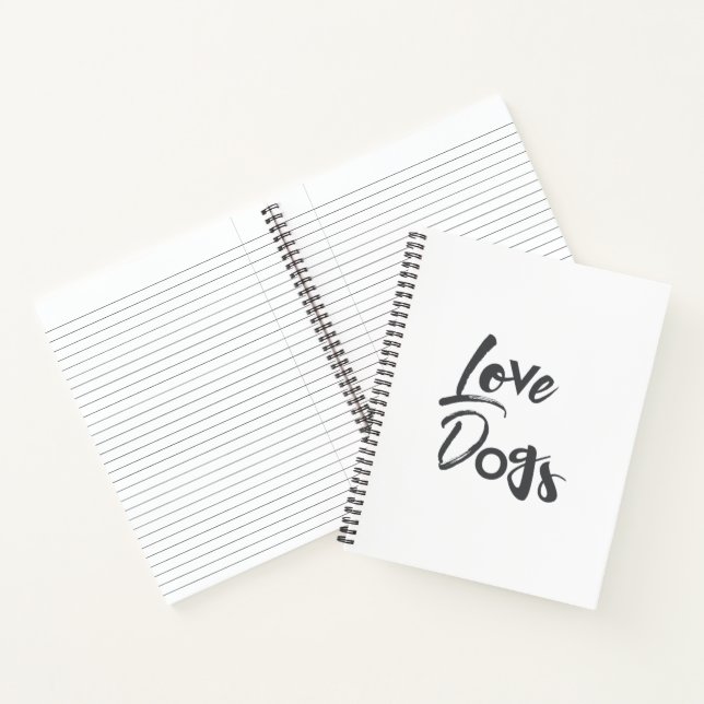 Modern, simple, urban, cool design of Love Dogs Notebook (Inside)