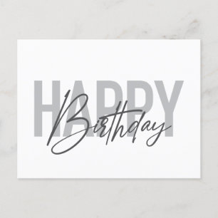 Modern, simple, urban, cool Happy Birthday Postcard