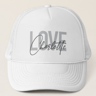 Modern, simple, urban, cool Love Charlotte Trucker Hat
