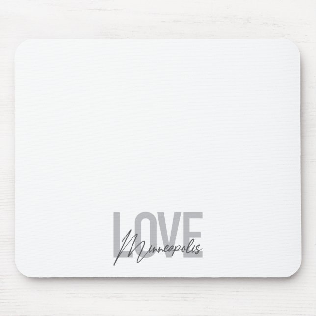 Modern, simple, urban, cool Love Minneapolis Mouse Pad (Front)