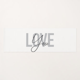 Modern, simple, urban, cool typography Love You Yoga Mat