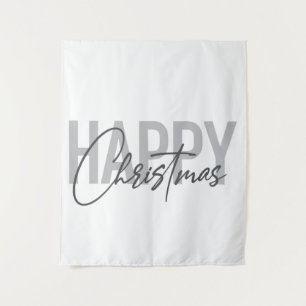 Modern, simple, urban design Happy Christmas Tapestry