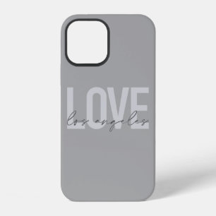 Modern, simple, urban design of Love Los Angeles iPhone 12 Case