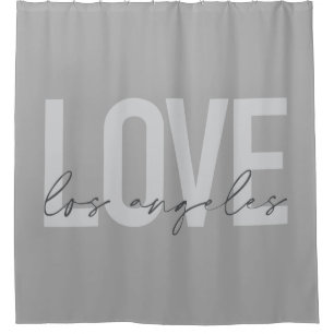 Modern, simple, urban design of Love Los Angeles Shower Curtain