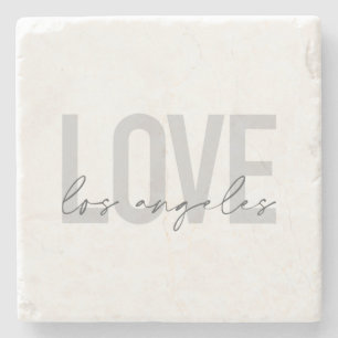 Modern, simple, urban design of Love Los Angeles Stone Coaster