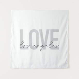 Modern, simple, urban design of Love Los Angeles Tapestry