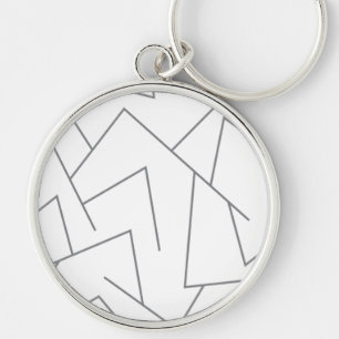 Modern, simple urban, dynamic graphic line pattern key ring