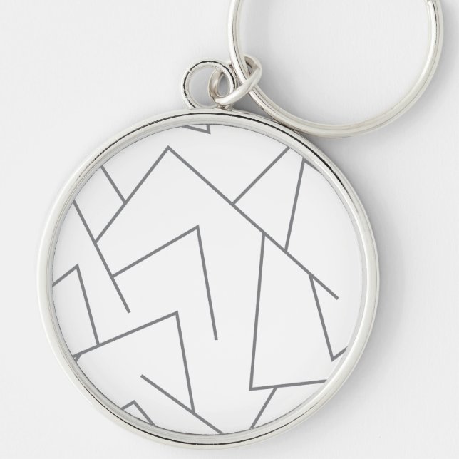 Modern, simple urban, dynamic graphic line pattern key ring (Front)