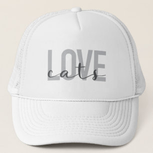 Modern, simple, urban, trendy design Love Cats Trucker Hat