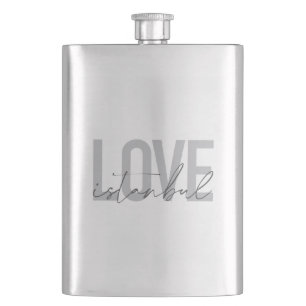 Modern, simple, urban, trendy design Love Istanbul Hip Flask