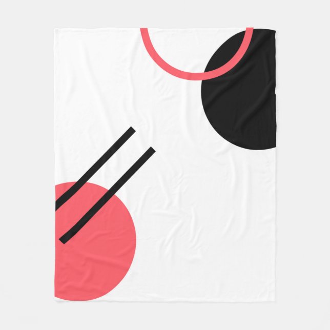 Modern, simple, urban, trendy geometric design fleece blanket (Front)