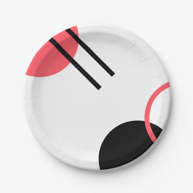 Modern, simple, urban, trendy geometric design paper plate (Front)