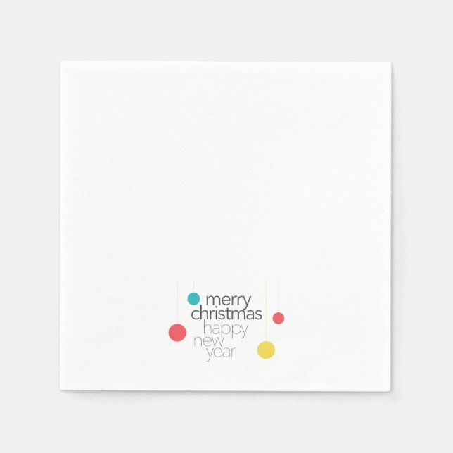 Modern, simple, vibrant, fun "Merry Christmas" Napkin (Front)