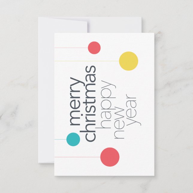 Modern, simple, vibrant, fun "Merry Christmas" RSVP Card (Front)
