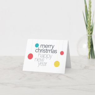 Modern, simple, vibrant, fun "Merry Christmas" Thank You Card