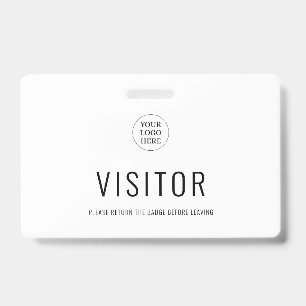 Modern Simple Visitor Pass Company Logo ID Badge