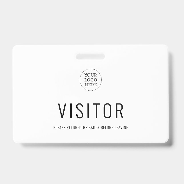 Modern Simple Visitor Pass Company Logo ID Badge (Front)